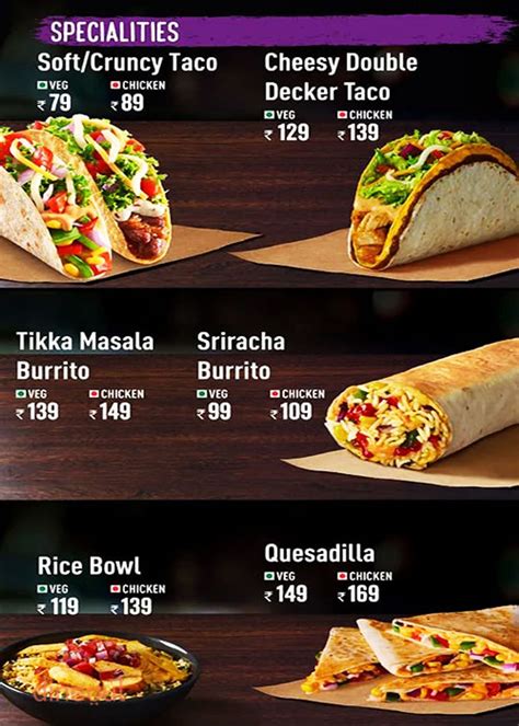 Taco bellenu - At Taco Bell you can find a delicious array of combos to satisfy your Mexican inspired food craving at any time throughout the day. From a morning boost to a late-night snack, Taco Bell’s combos and boxes will satisfy your appetite. Choose from Taco Bell combo meal favorites like the Crunchwrap Supreme Combo, or the 2 …